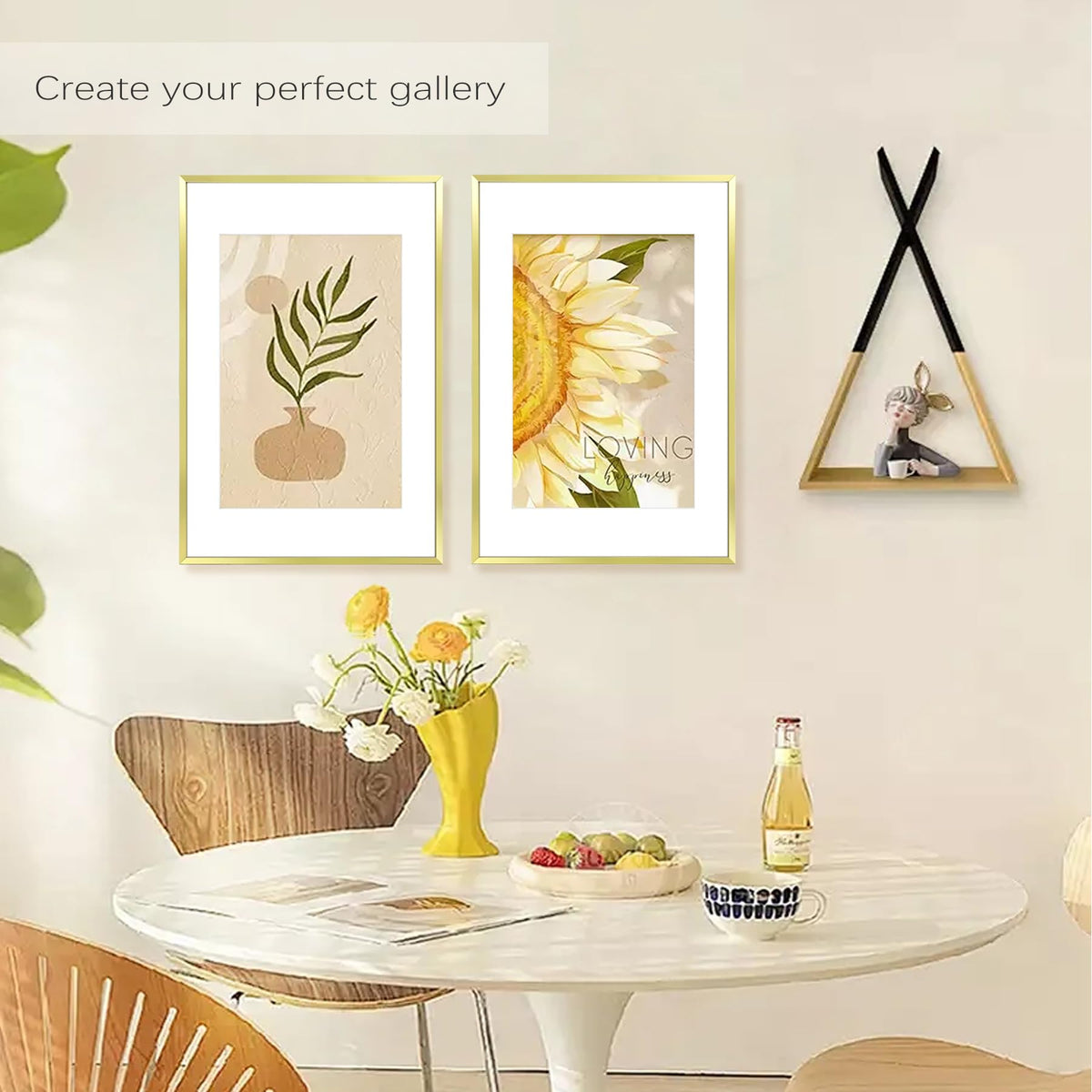 Golden State Art frame back view with spring clip for easy picture loading
