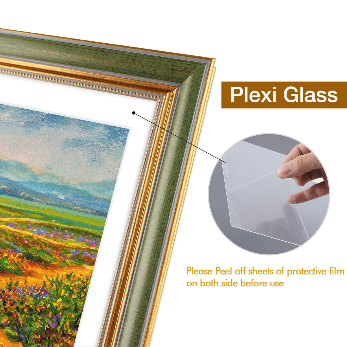 Golden State Art 1.25 inch frame border offers classic framing presence.