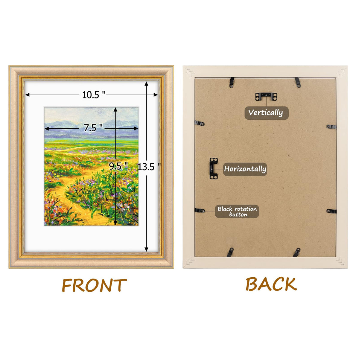 Golden State Art frame with 1.25 inch border detail adds presence.