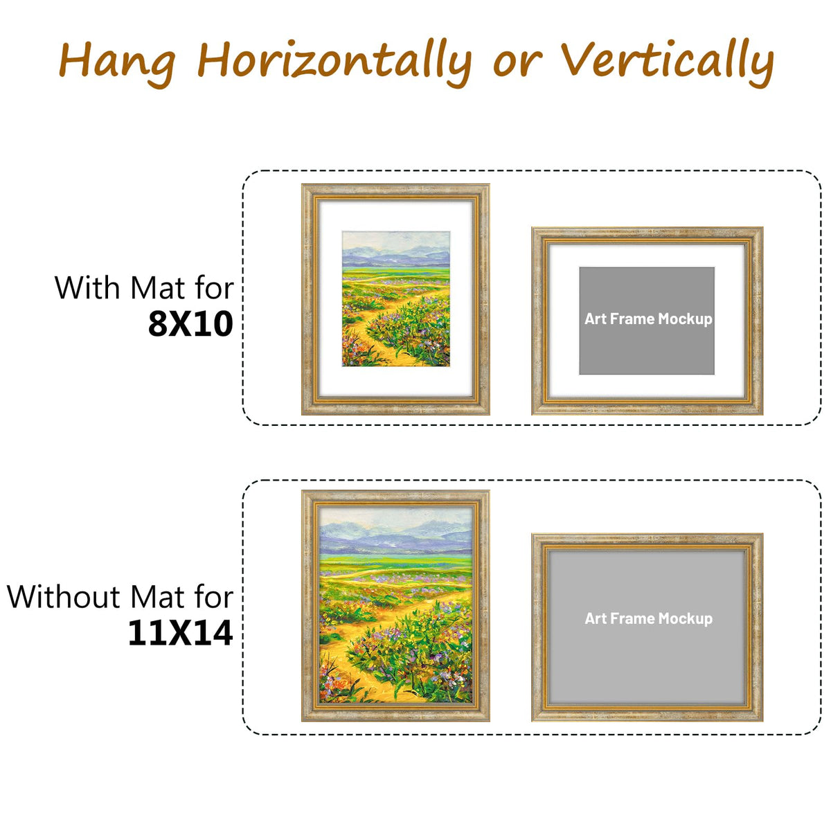 Golden State Art 1.25-inch border and 0.7-inch thickness detail.