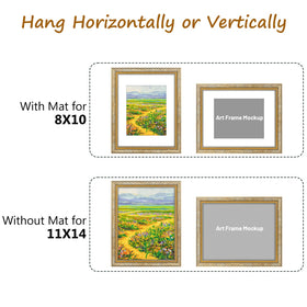 Golden State Art 1.25-inch border and 0.7-inch thickness detail.