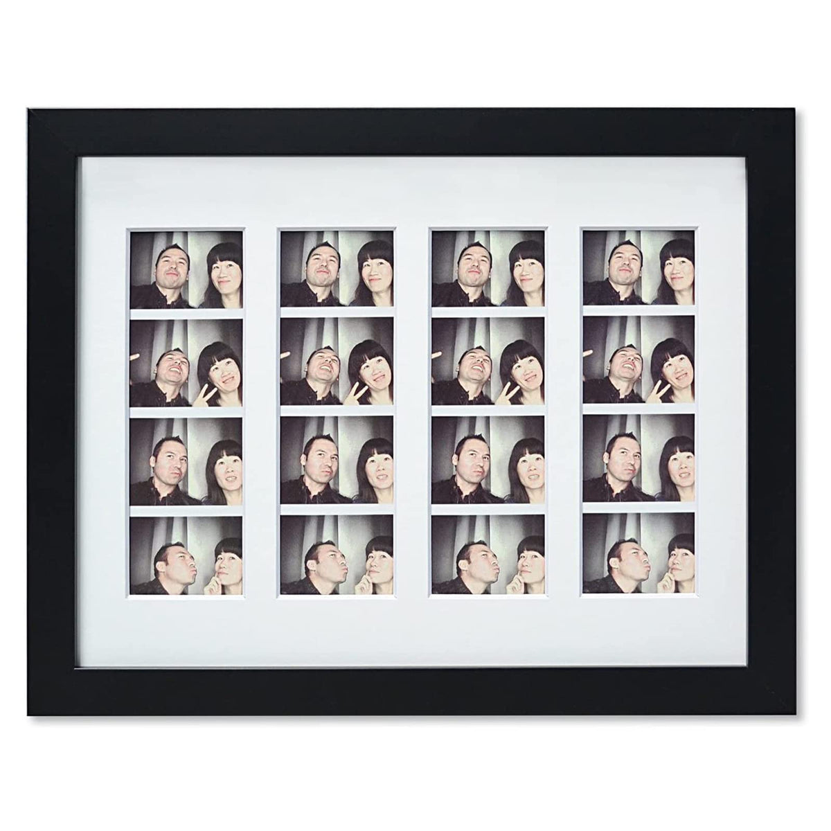 Golden State Art frame with mat for four 2x6 booth photos, ideal for events.