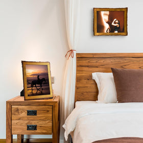 Golden State Art MDF backboard supports secure 8x10 displays.