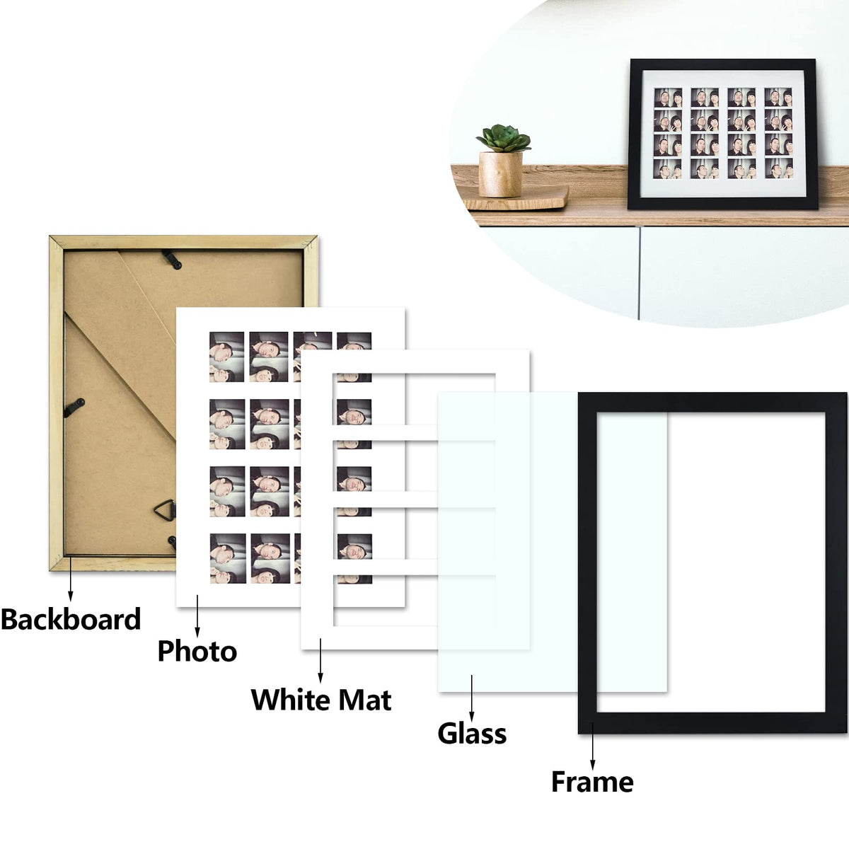 Golden State Art frame with real glass for crystal-clear viewing.