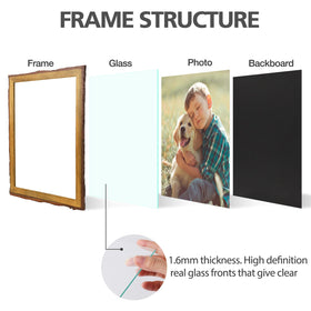 Golden State Art solid wood frame with real glass for clarity.