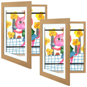 Golden State Art front-opening frame showcases kid's artwork with easy swap-in for rotating displays.