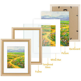 Golden State Art gift-ready champagne gold frame.