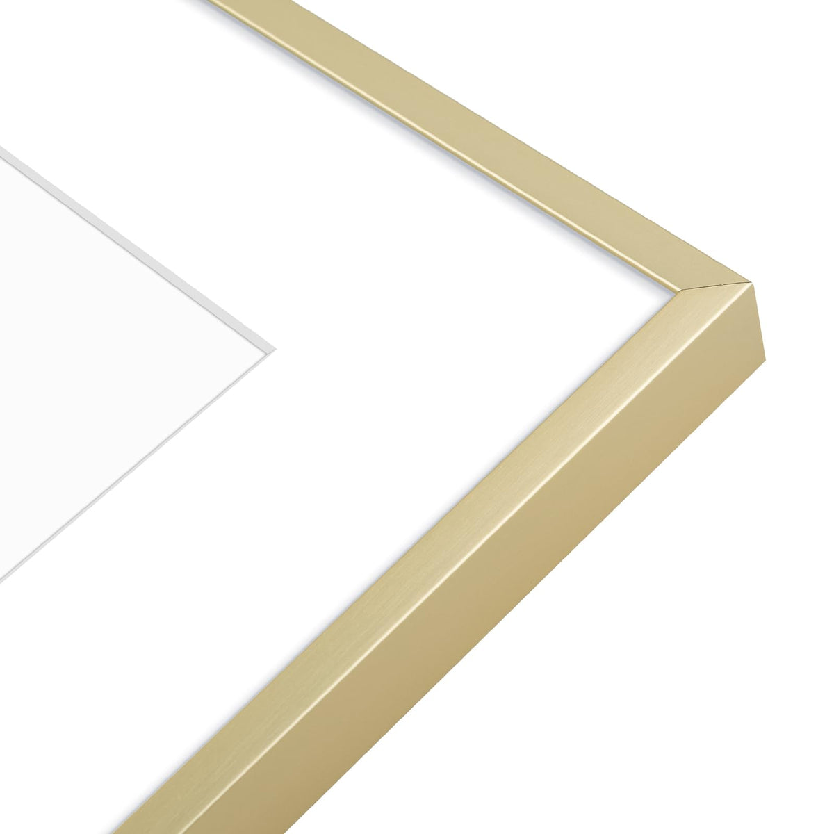 Golden State Art gold aluminum frame; minimalist style suitable for home or office.
