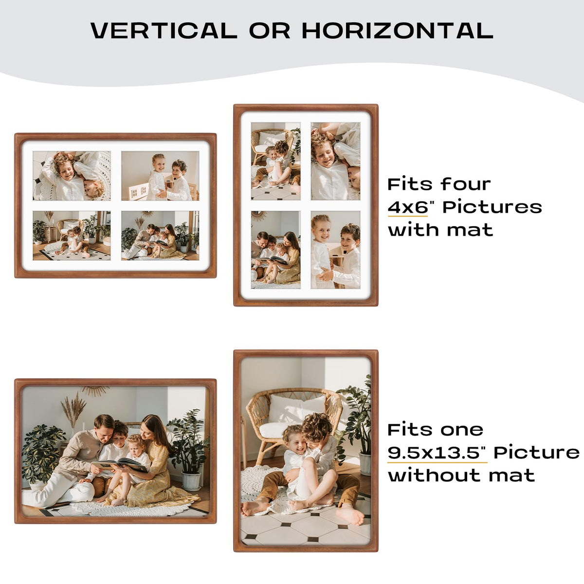 Golden State Art versatile frame hangs vertically or horizontally for flexible gallery layouts