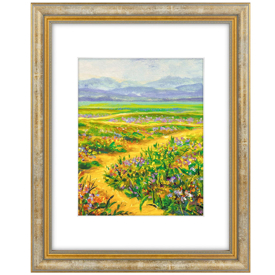 Golden State Art ornate 11x14 frame front view with vintage gold finish.