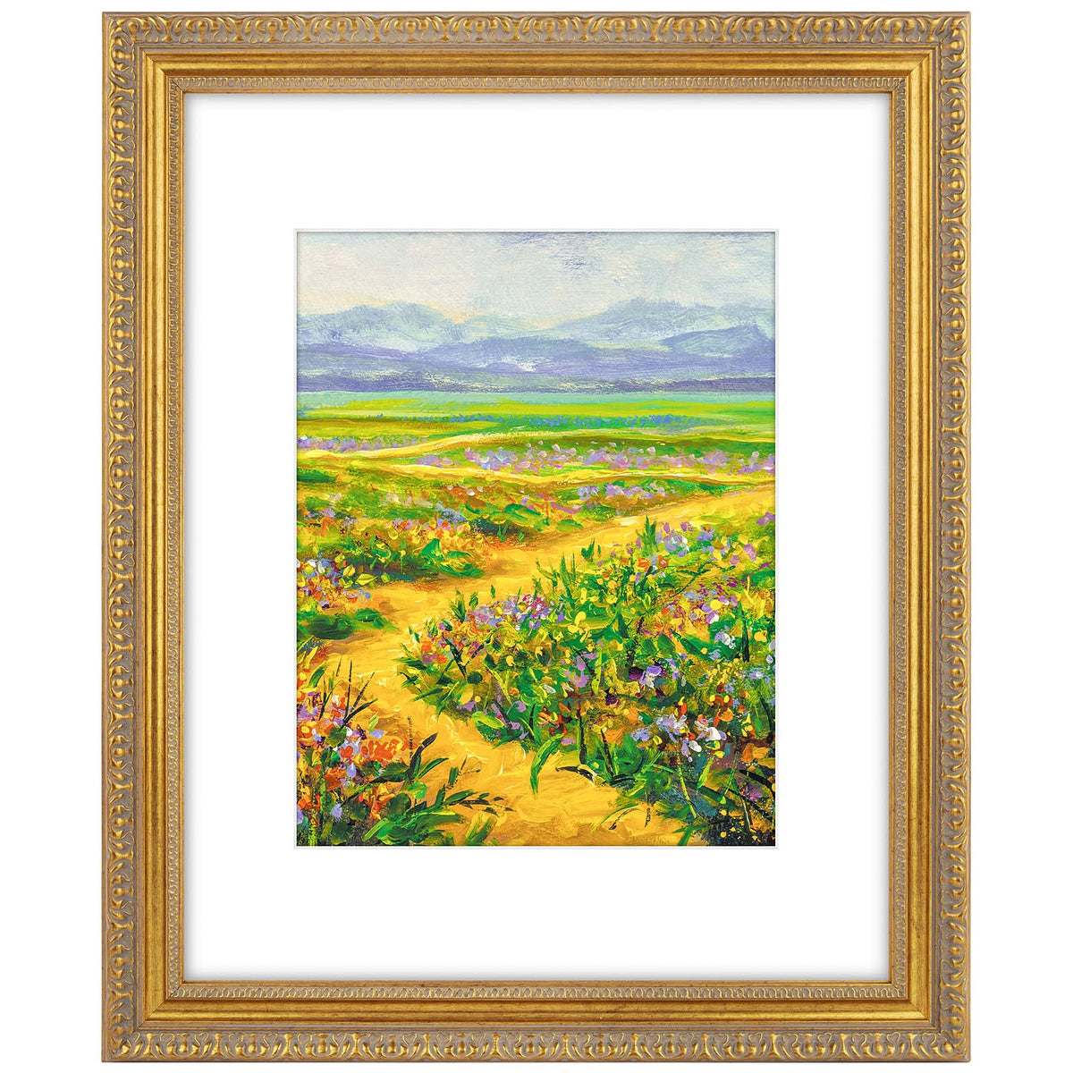 Golden State Art ornate frame with antique gold finish for bold wall display