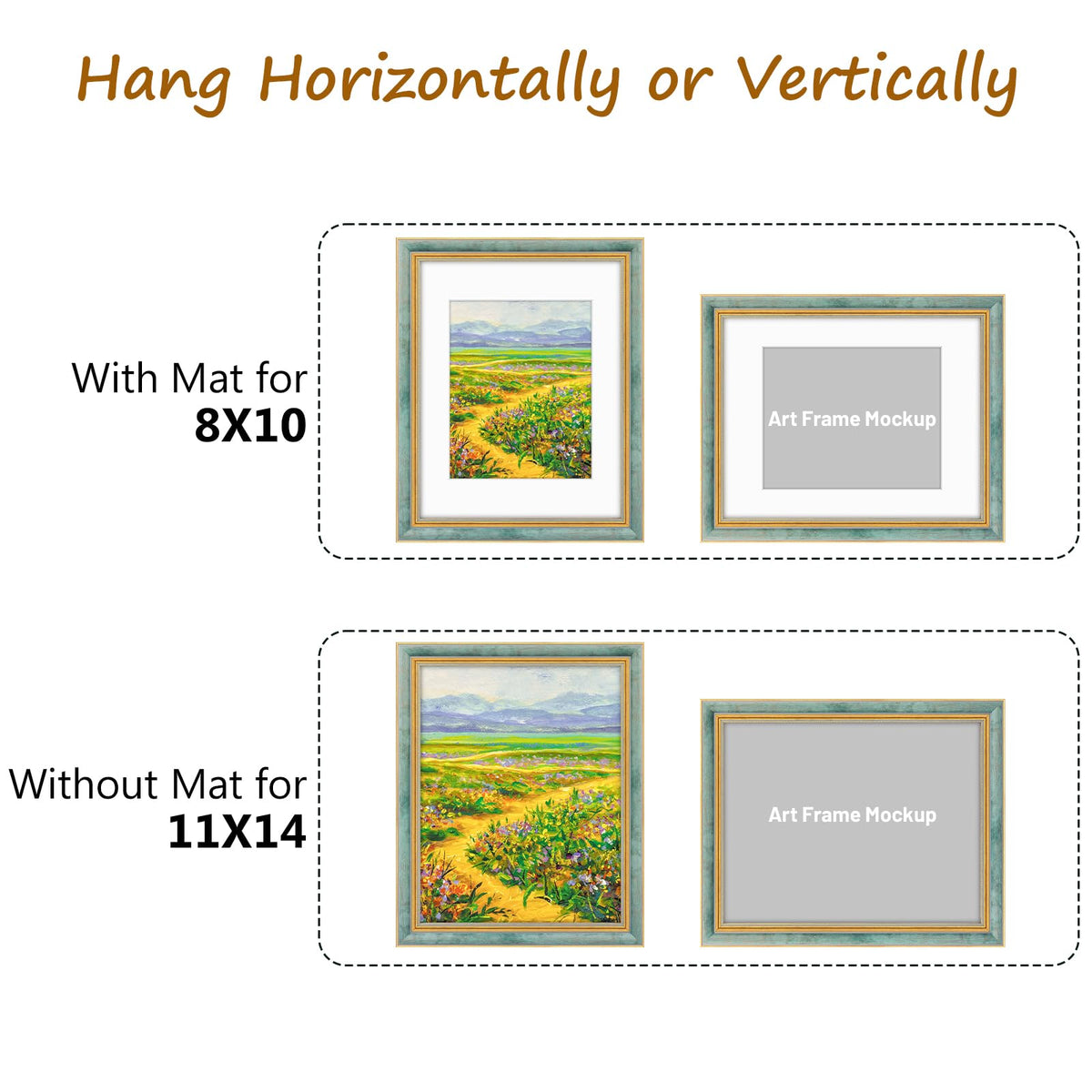 Golden State Art frame border measures 1.25 inches for bold edges.