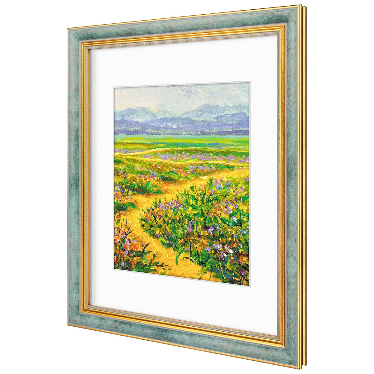 Golden State Art print remains secure with 0.5 inch display inset.