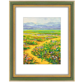 Golden State Art ornate frame front view in green gold finish for wall display.