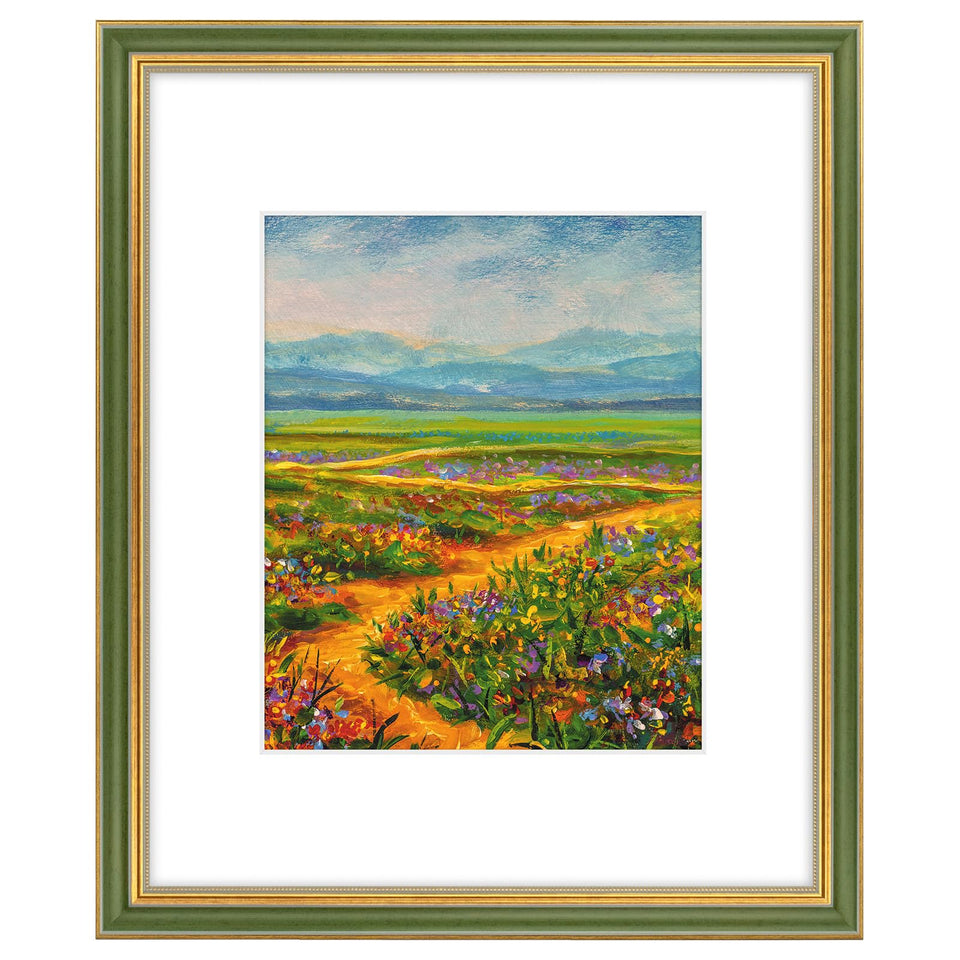 Golden State Art ornate 16x20 frame in green gold finish for elegant wall display.