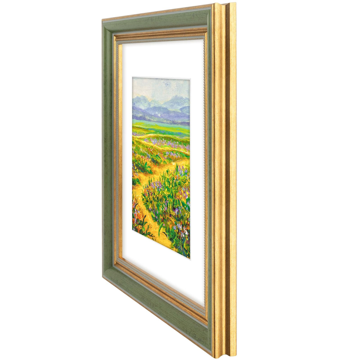 Golden State Art ornate frame back mounting hooks for easy hanging.