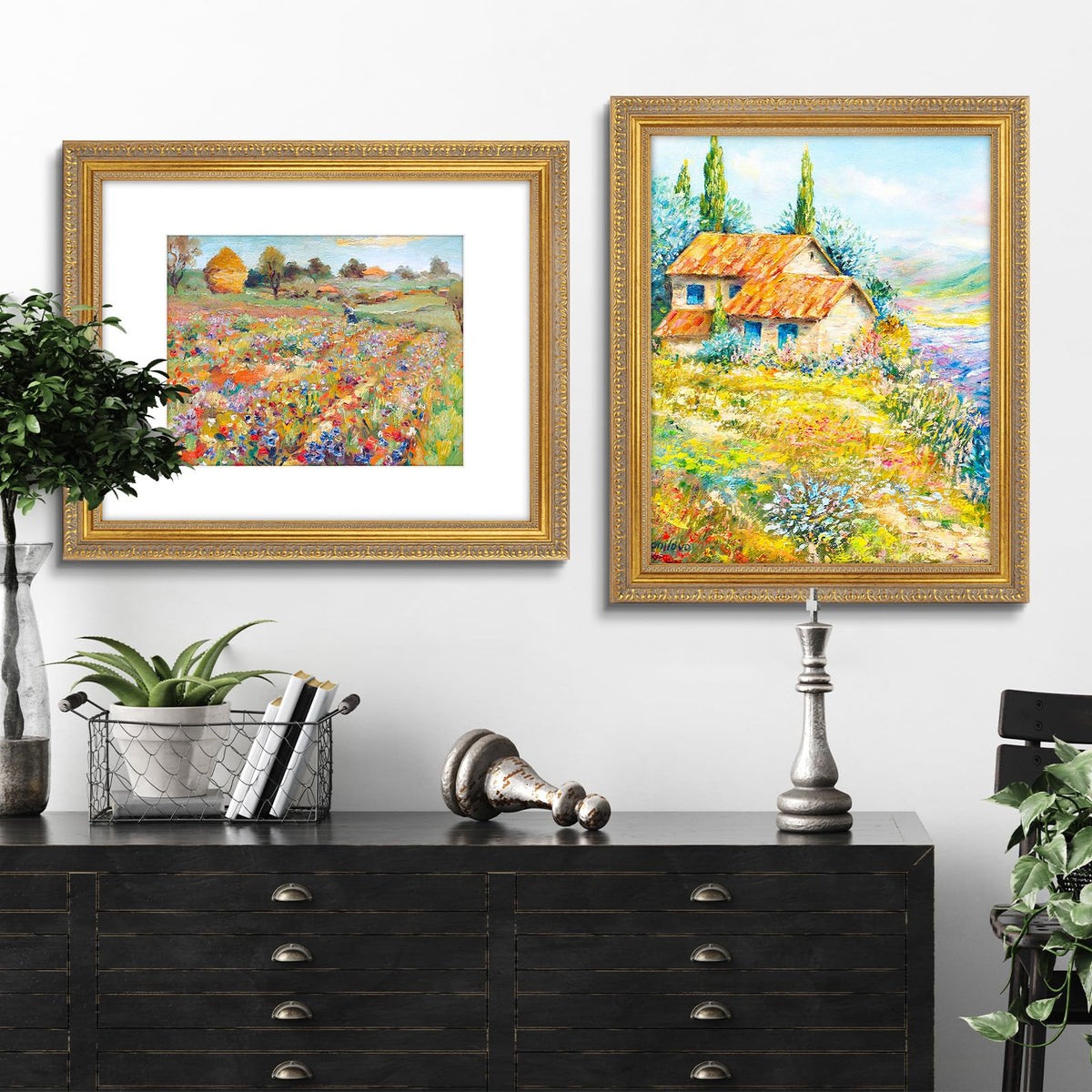Golden State Art ornate frame shown mounted on wall for elegant decor