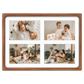 Golden State Art rounded corner collage frame highlighting four 4x6 openings for memories