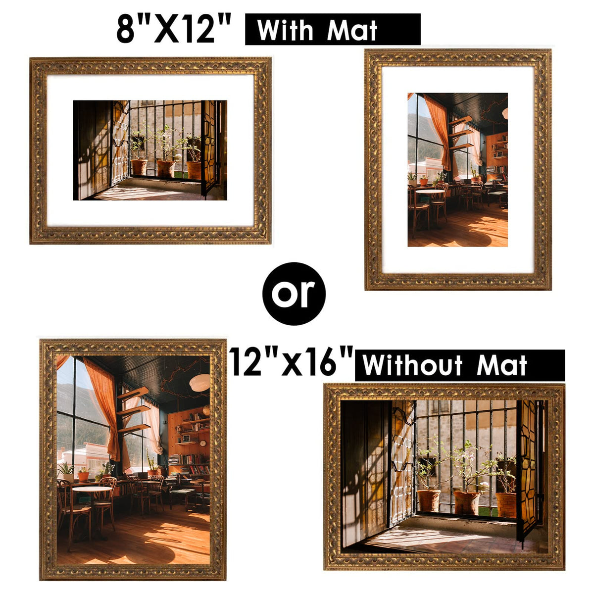 Golden State Art sawtooth hangers enable easy, secure wall mounting.