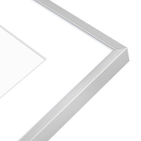 Golden State Art minimalist silver frame adds professional decor.