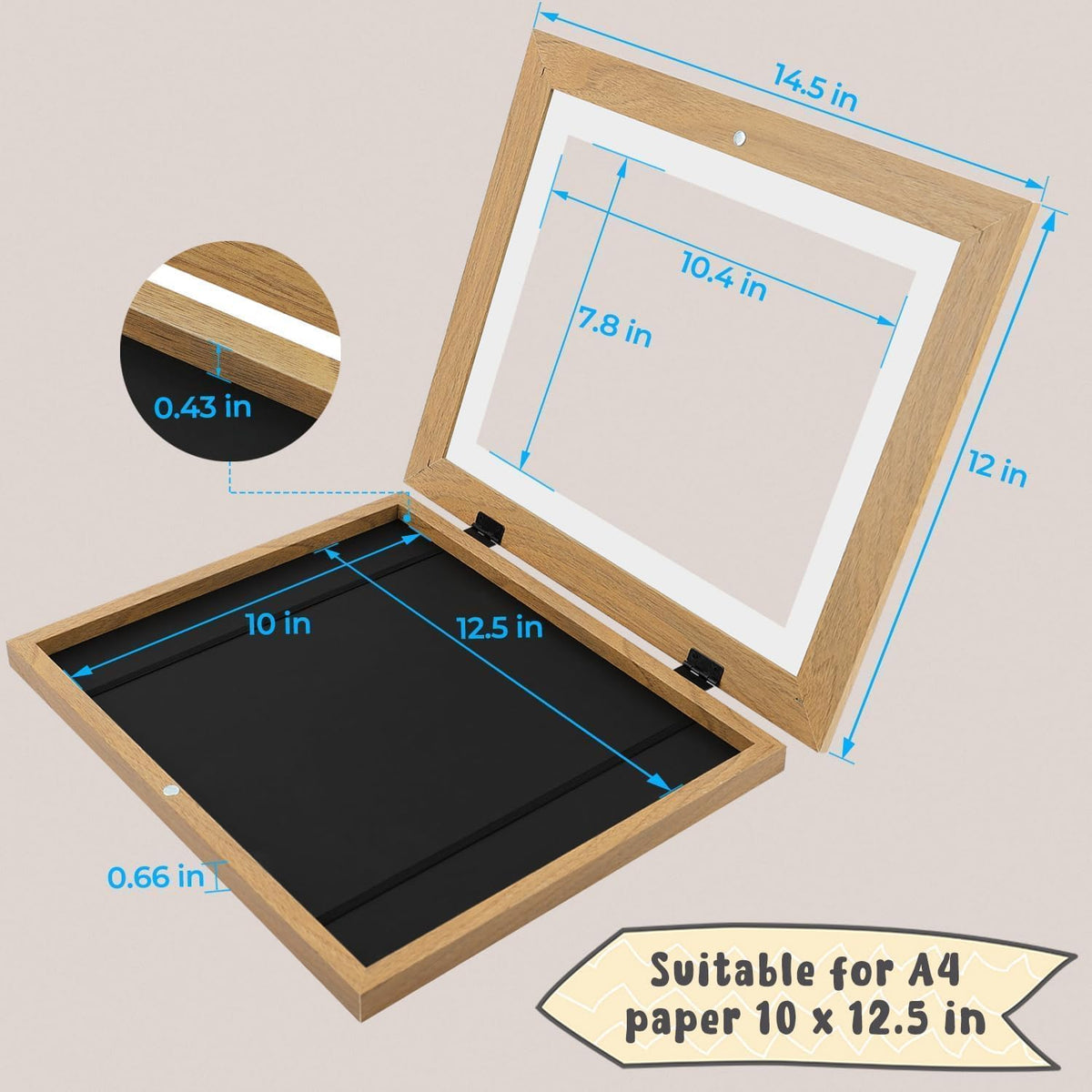 Golden State Art tempered-glass frame offers clear view of artwork with protection.