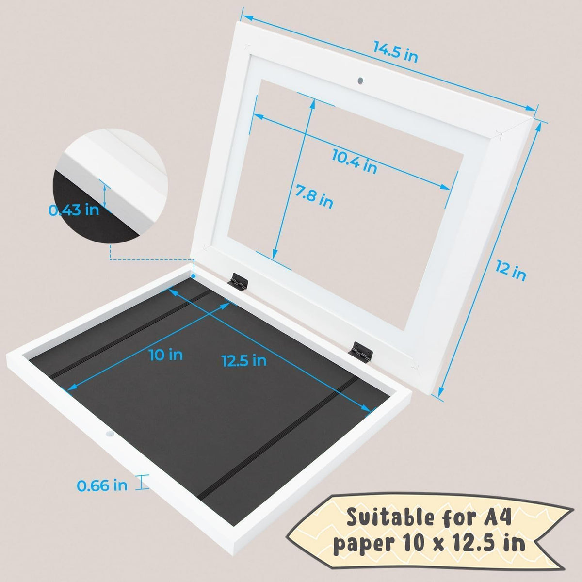 Golden State Art back hangers support vertical or horizontal wall display in white frames.