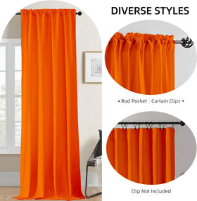 GoldLawn semi-sheer drapes in orange deliver boho style and gentle light diffusion