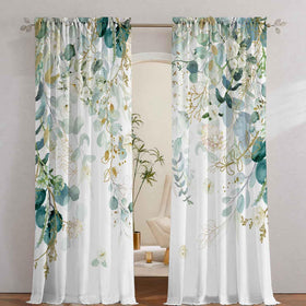 GOLDLAWN White floral drapes close-up showing color and texture.
