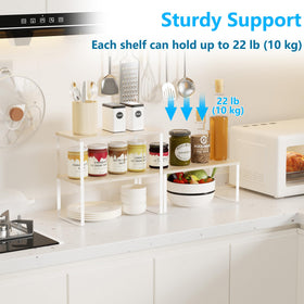 Golener adjustable corner shelf adapts to different spaces and heights with ease.