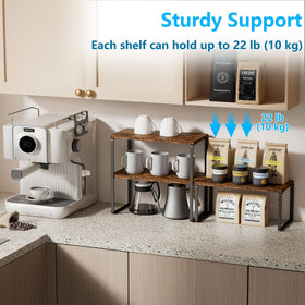 Golener Countertop Organizer Corner Shelf assembled two-tier demonstrates easy setup.