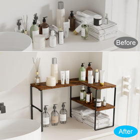 Golener kitchen-use corner shelf with spices illustrates efficient counter organization.