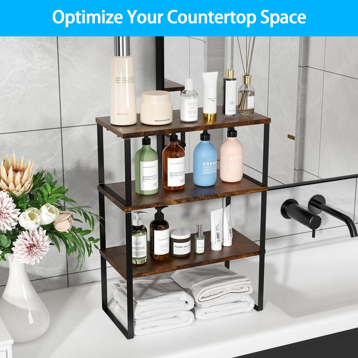 Golener space-saving corner rack supports versatile organization across rooms