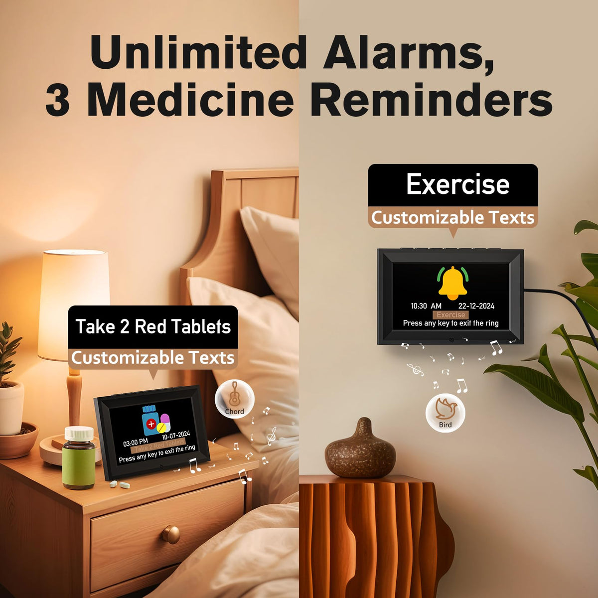 GOLOZA included remote for simple time and reminder control