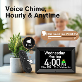 GOLOZA clock side controls with easy-access buttons and remote for seniors