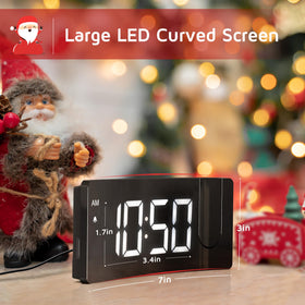 GOLOZA projection alarm clock backup battery preserves settings during outages