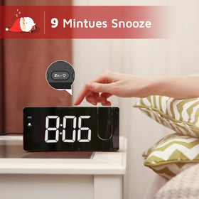 GOLOZA projection alarm clock curved design for comfortable viewing