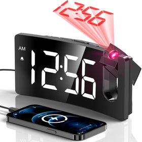 GOLOZA projection alarm clock wall projection displays clear time on wall or ceiling