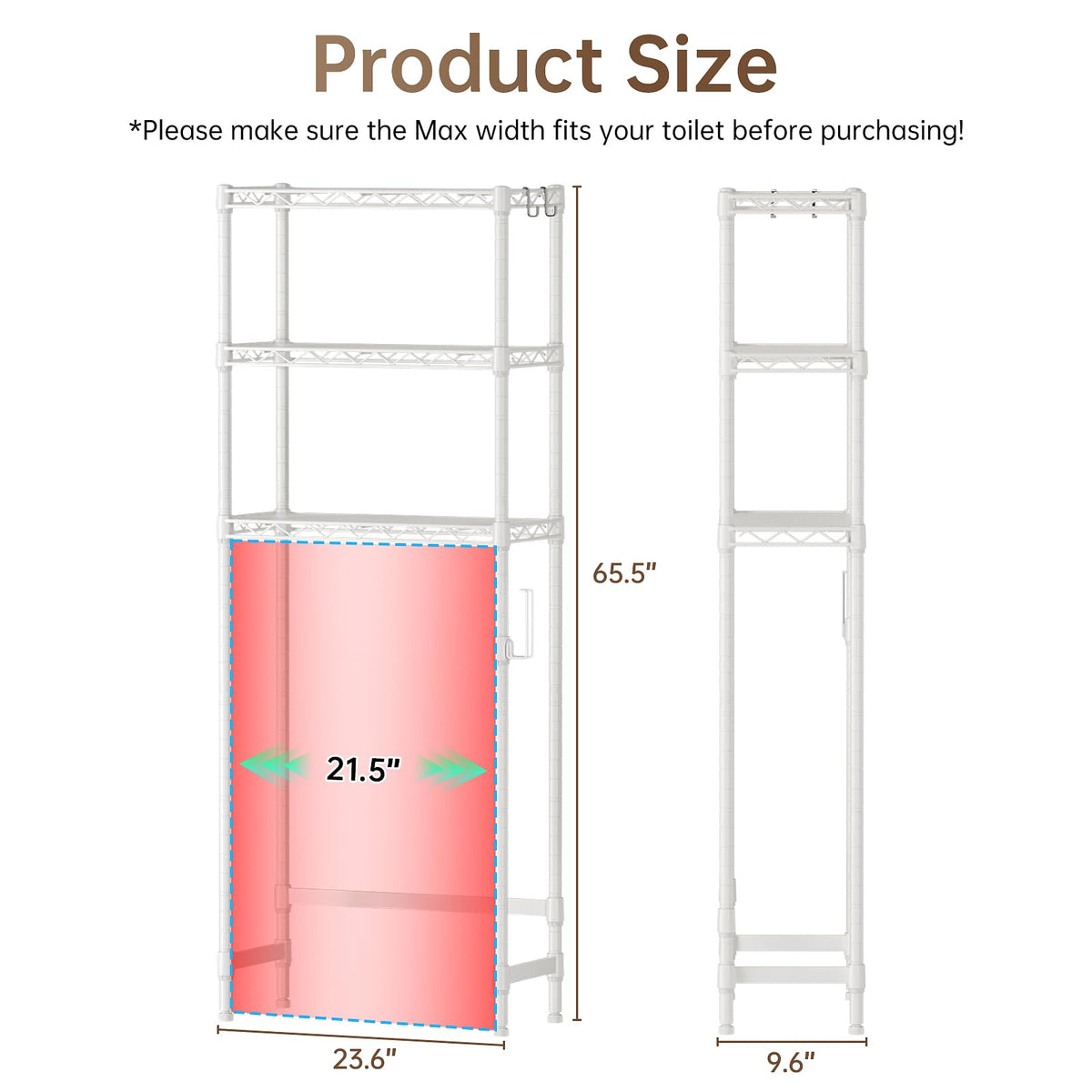 Golpart 3-tier bathroom organizer showcases ample vertical storage.
