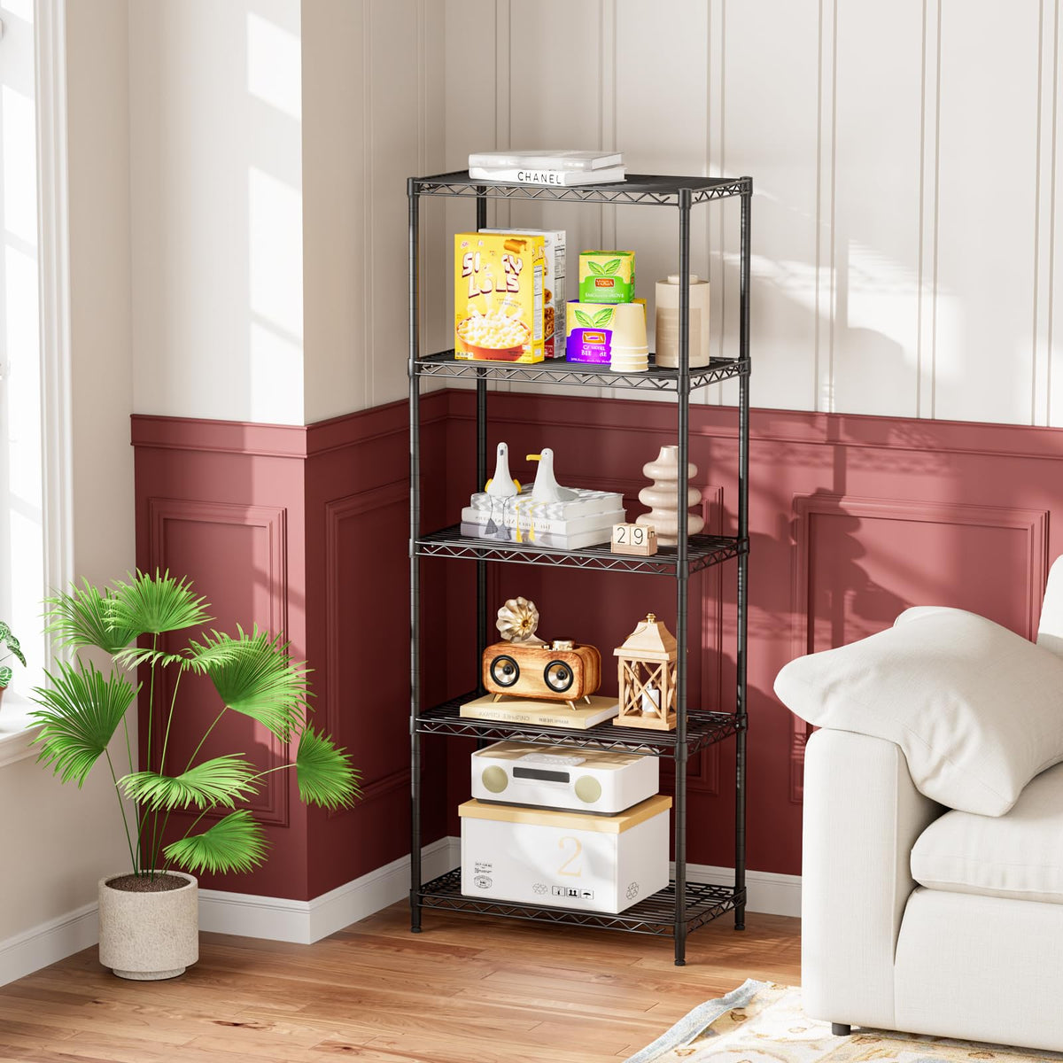 Golpart 5-tier shelving bathroom use, moisture-friendly storage.
