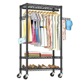 Golpart heavy-duty rack front view shows mobility and robust frame.