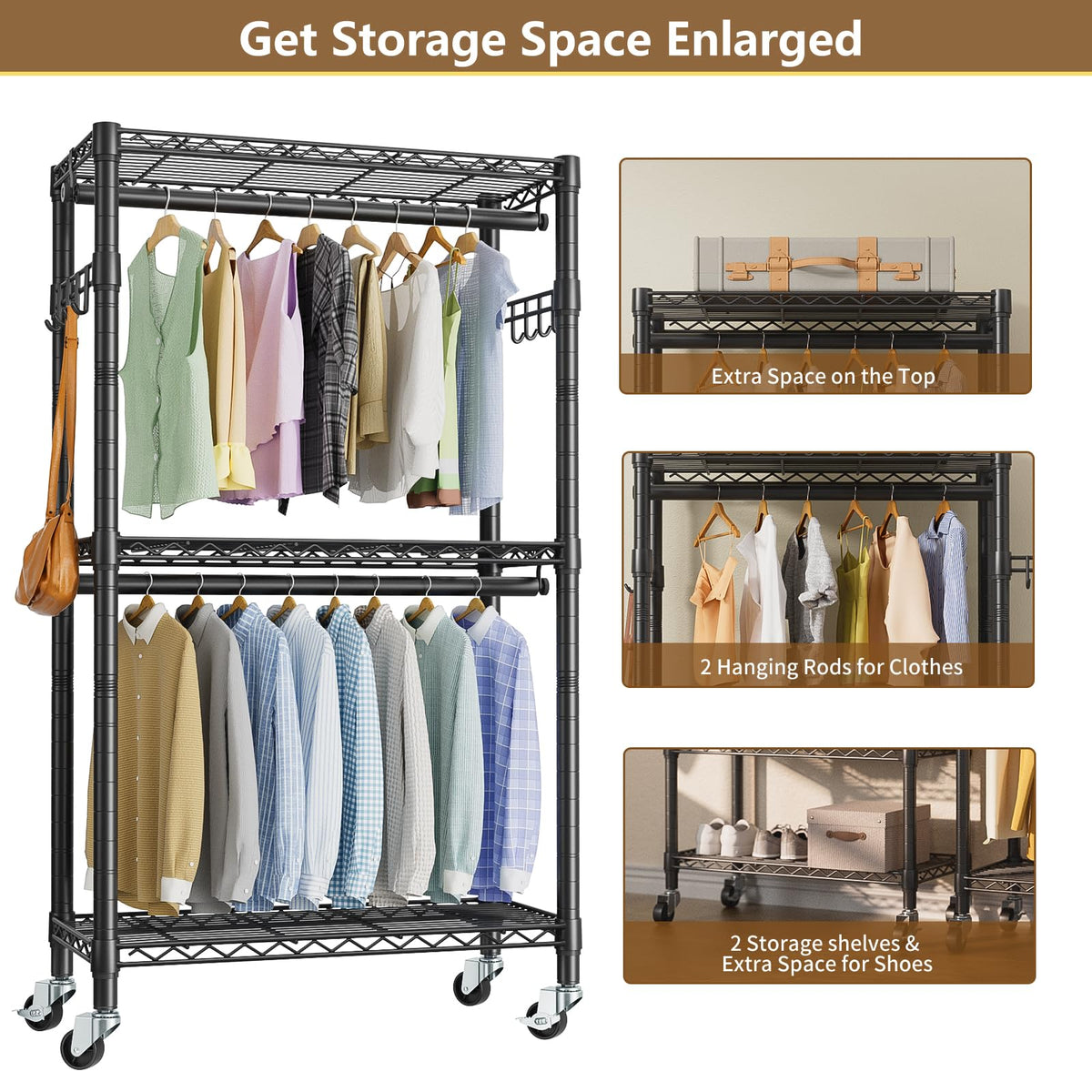 Golpart rust-resistant coating protects the rack in damp spaces.