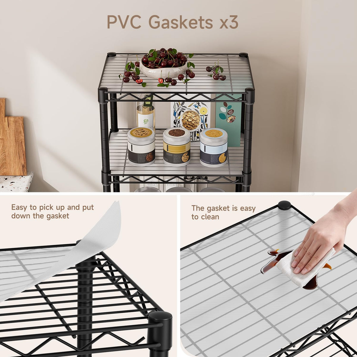 Golpart shelf with wheels offers easy mobility between rooms.