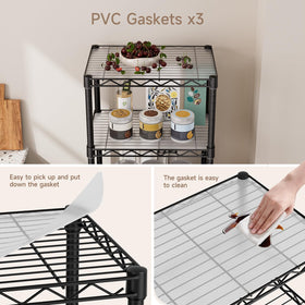 Golpart shelf with wheels offers easy mobility between rooms.