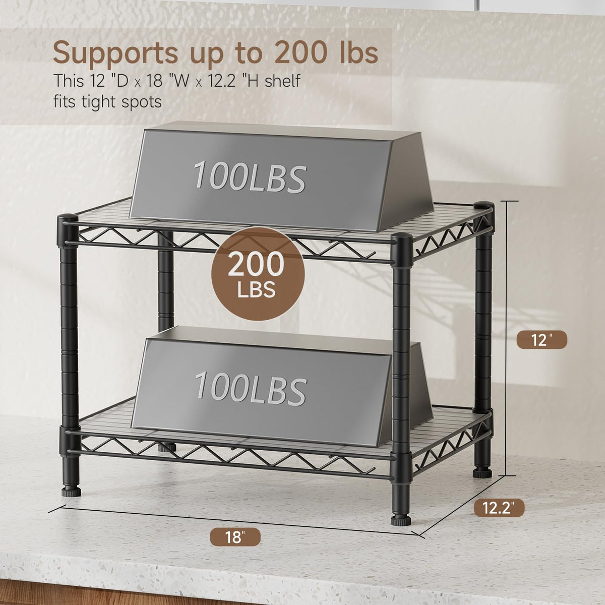 Golpart shelving unit with wheels enables easy mobility.