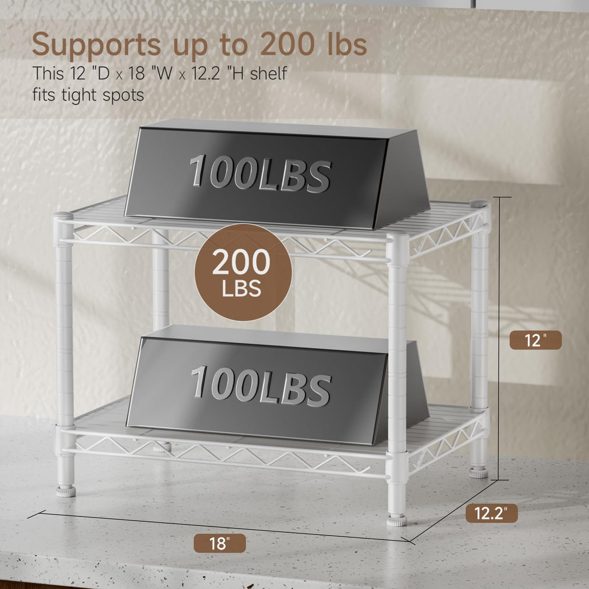 Golpart adjustable shelves image demonstrates customizable height options