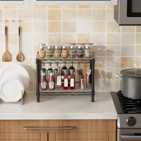 Golpart small 2-tier shelf top view, compact storage for corners.