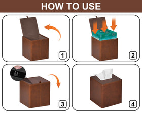 GOLRANLYE stylish brown tissue box cover enhances bathroom decor