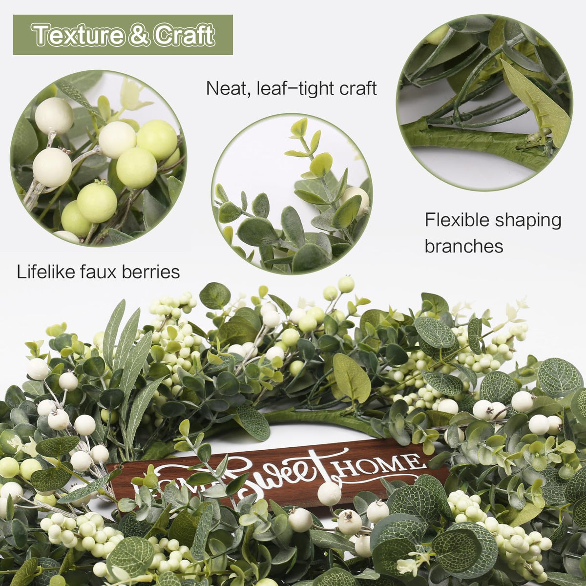GOLUTYOK white and green berries add seasonal accents.