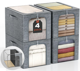 GoMaihe 40L bin stacked on shelf for organized wardrobe storage