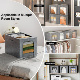 GoMaihe 4-pack storage bins arranged for seasonal closet organization